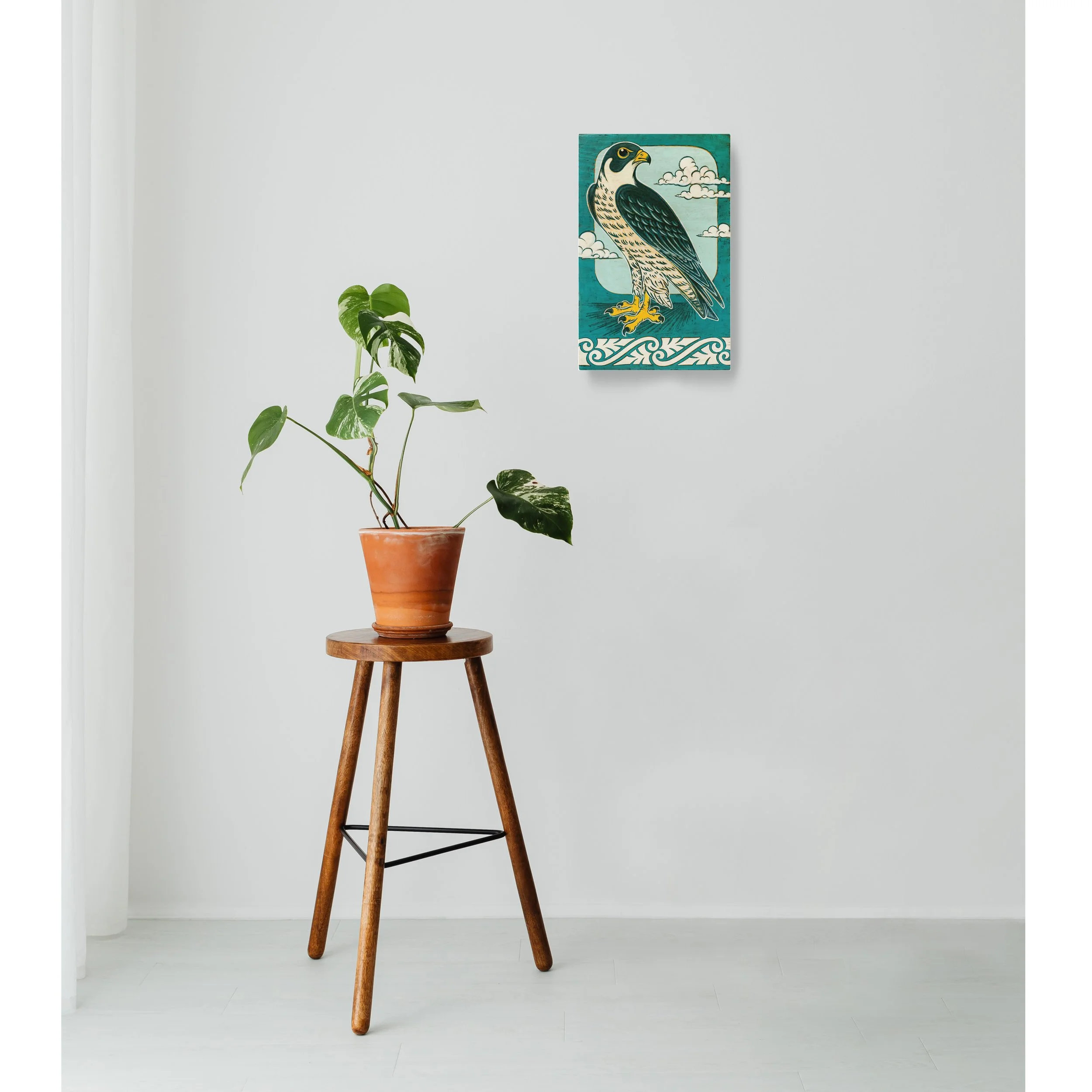 The Fierce Peregrine Falcon | Salvaged Wood Wall Art Collection